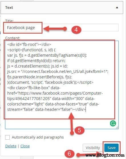 how to add facebook like box in wordpress blog