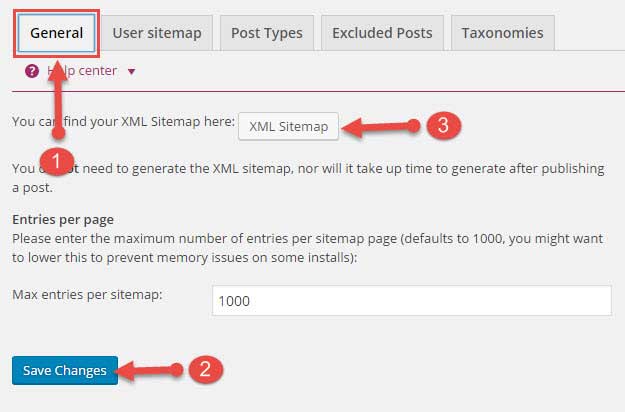 you can find your xml sitemap here