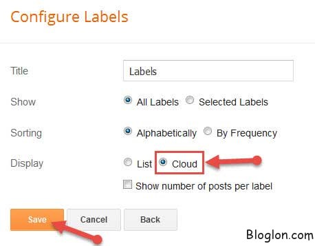 Select cloud label widget