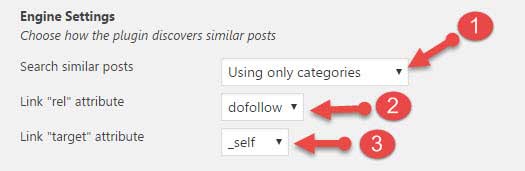 inline related posts plugin engine settings