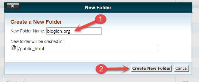Create New Folder For New Domain