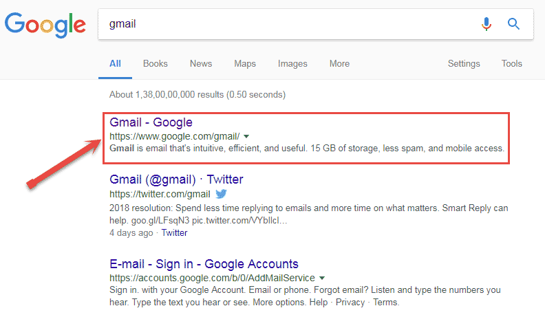 gmail account login url
